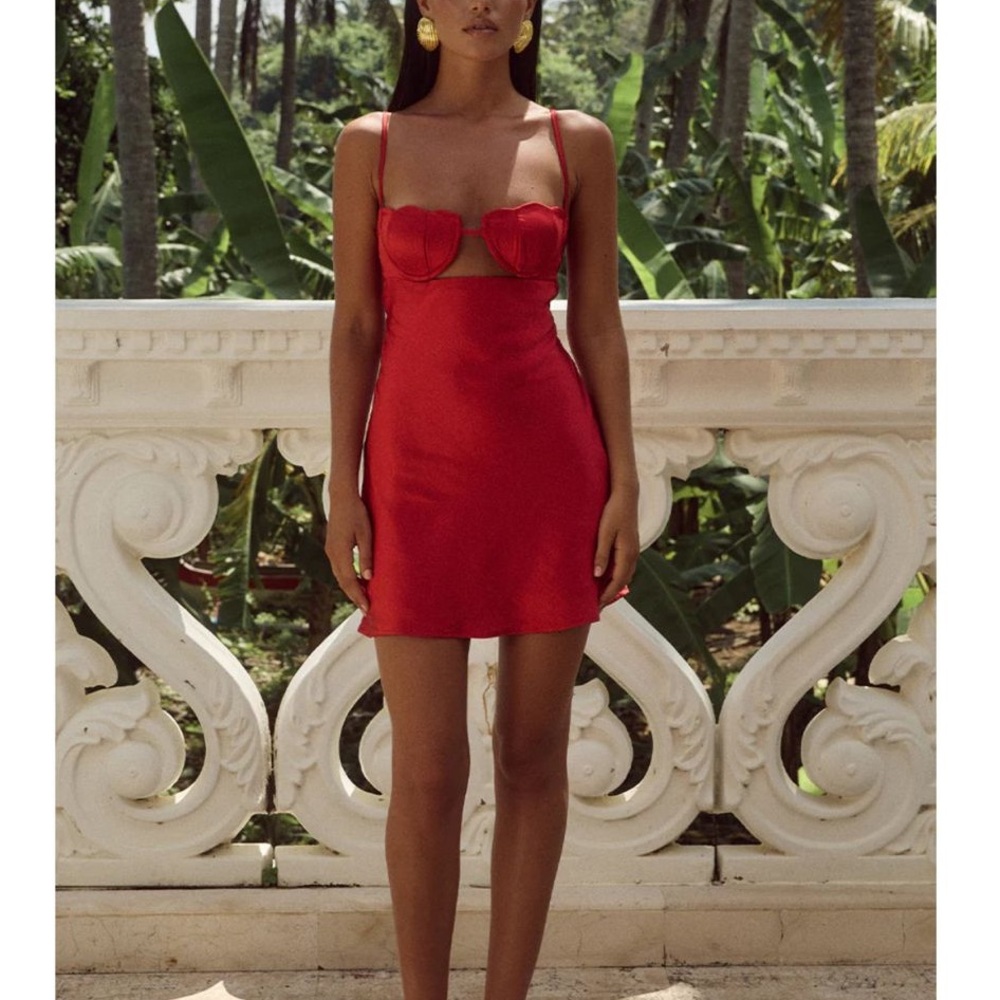 Elegant Red Satin Dress